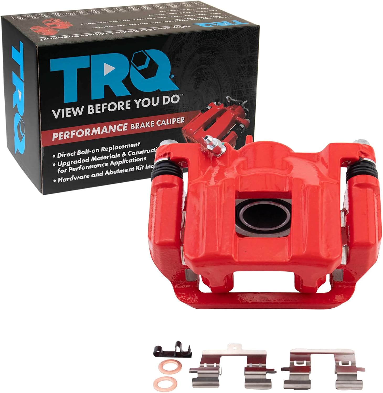 TRQ Performance Rear Left Performance Brake Caliper Red Drivers Side Compatible with 2011-2017 Honda Odyssey