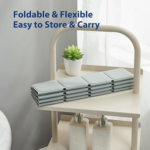 Miniatura 4 de Alfombrilla de baño de silicona con ventosas  Alfombra antideslizante plegable para bañera y ducha, duradera y de secado rápido, tapete de seguridad