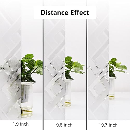 Miniatura 6 de Kromapolis Películas de privacidad para ventana, película de privacidad esmerilada 3D, cubierta de vidrio decorativa, no adhesiva, bloqueo UV,