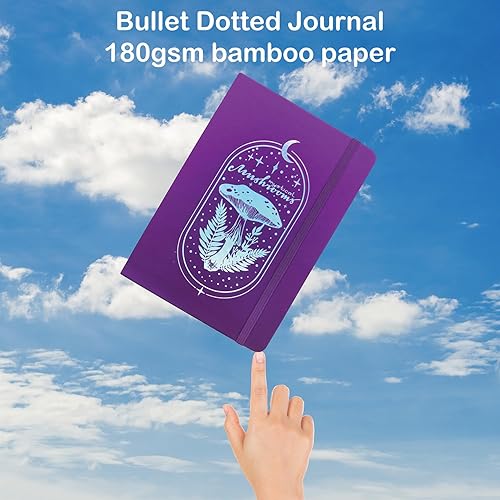 Miniatura 8 de Cuaderno de puntos de 180 GSM, papel blanco grueso de bambú, 160 páginas, cuadrícula de puntos de 0.197 x 0.197 in, encuadernación plana, bordes