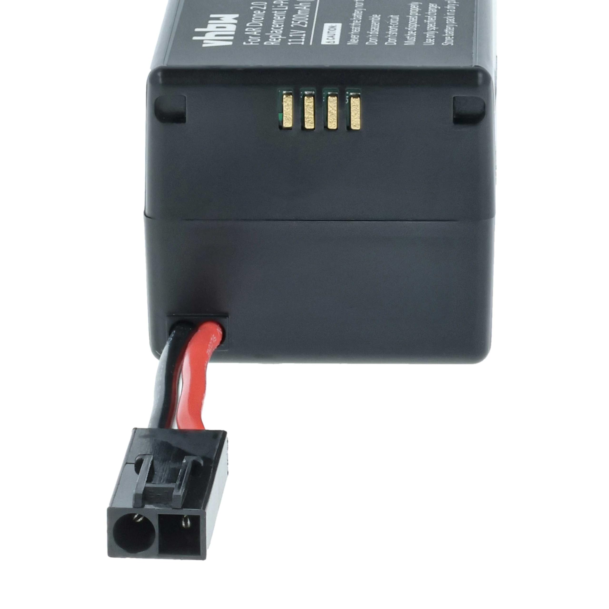 vhbw Batterie Compatible avec Parrot AR Drone 2.0, AR Drone 2.0HD, AR Drone 1.0 Drone (2500mAh, 11,1V, Li-polymère) - Remplacement pour PF070056