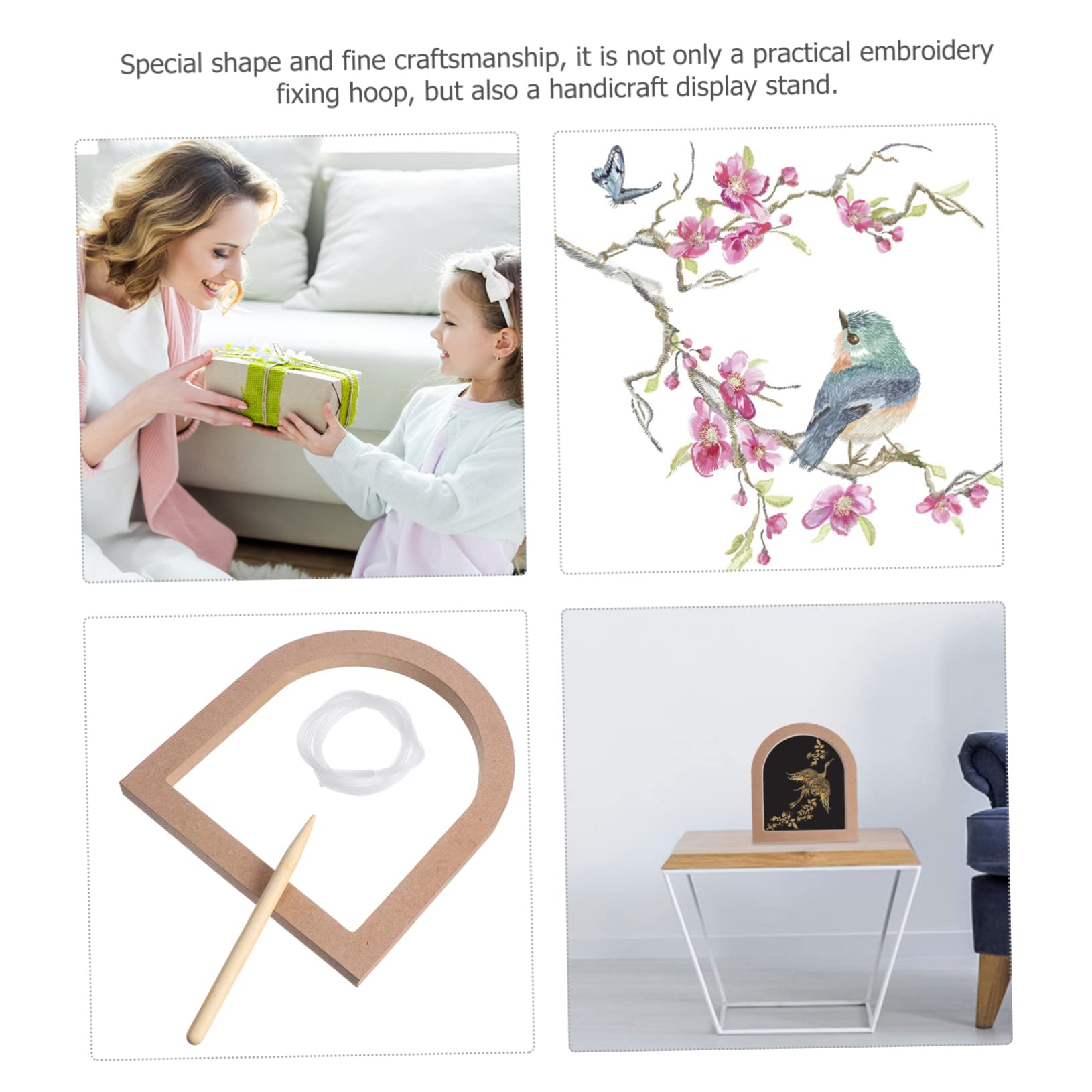 XEmbro Telaio Da Ricamo 15,2 Cm In Legno Con Cerchio - Cornice Espositiva Per Punto Croce E Cucito Fai Da Te