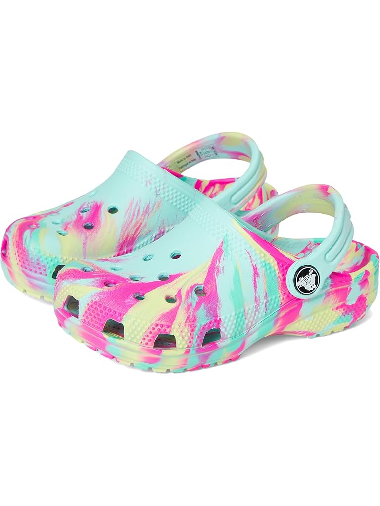 Yellow Crocs Classic Marbled Tie-Dye Clog (Toddler)