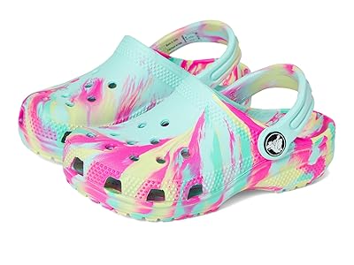Crocs Kids Classic Marbled Tie-Dye Clog (Toddler) Kids Shoes Aquamarine/Multi : 8 Toddler M, Synthetic
