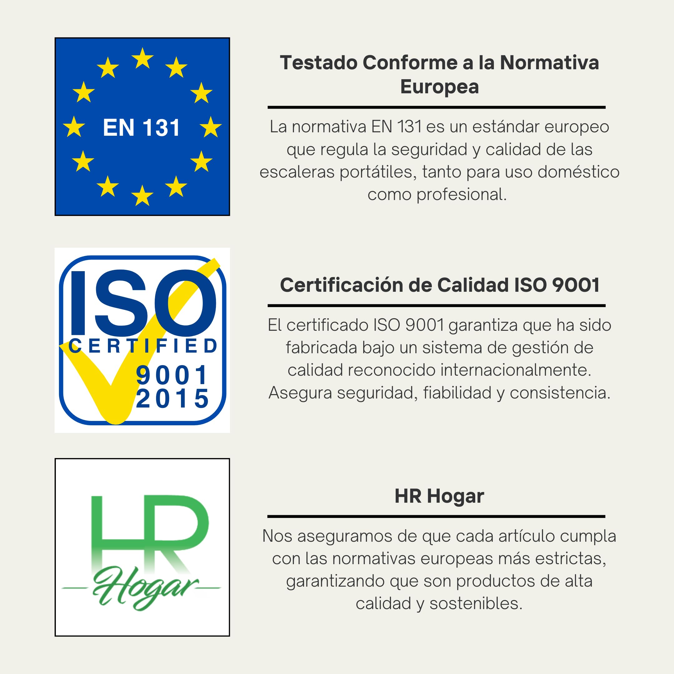 Escalera Taburete Plegable 3 Peldaños de Aluminio Ligero y Resistente - Antideslizante y Portátil de Fácil Almacenamiento para Uso Doméstico y en Almacenes - Fabricado en Europa | HR Hogar