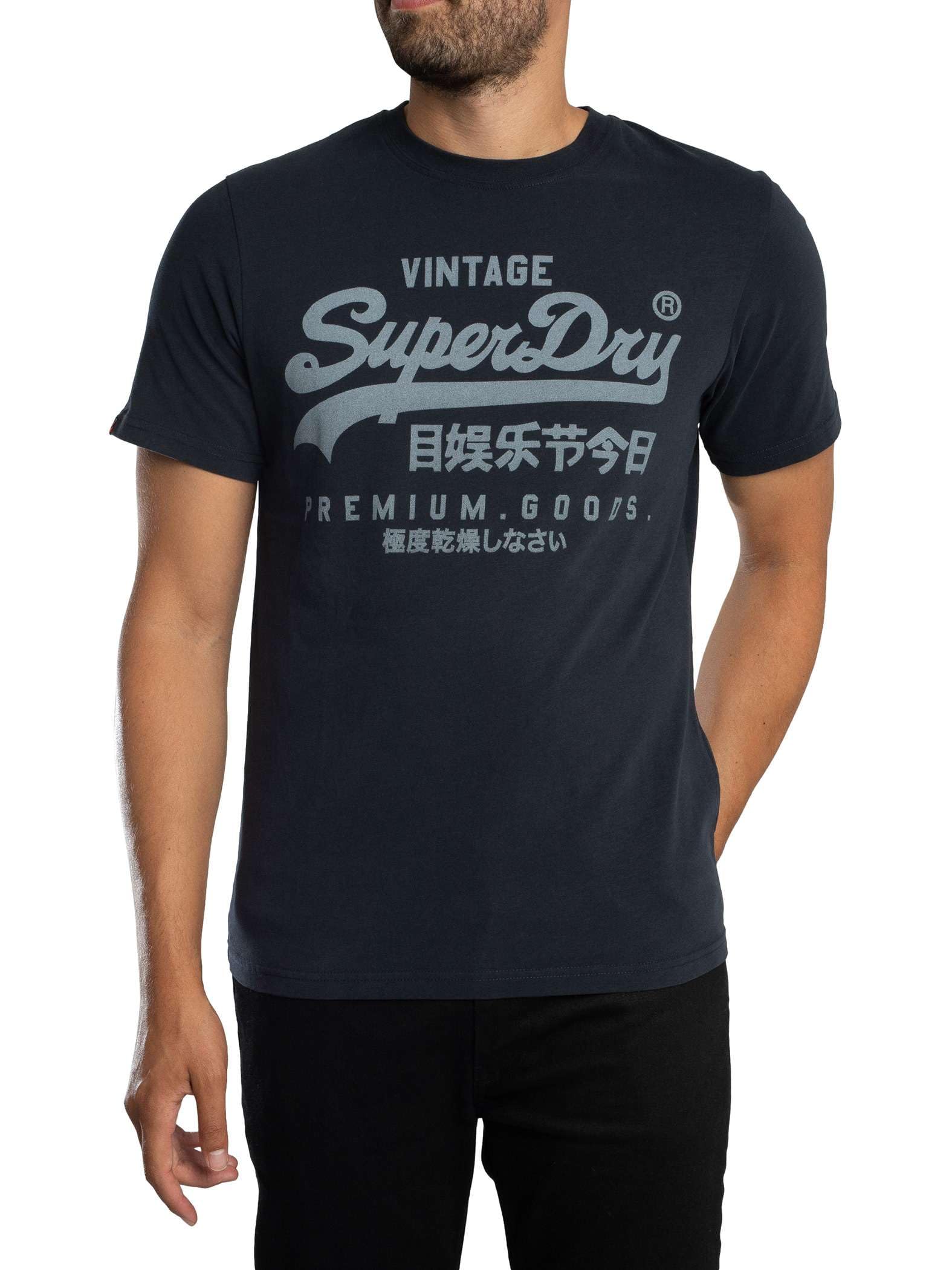 Superdry Men's Navy Vintage Logo Short Sleeve T-Shirt - Size 38