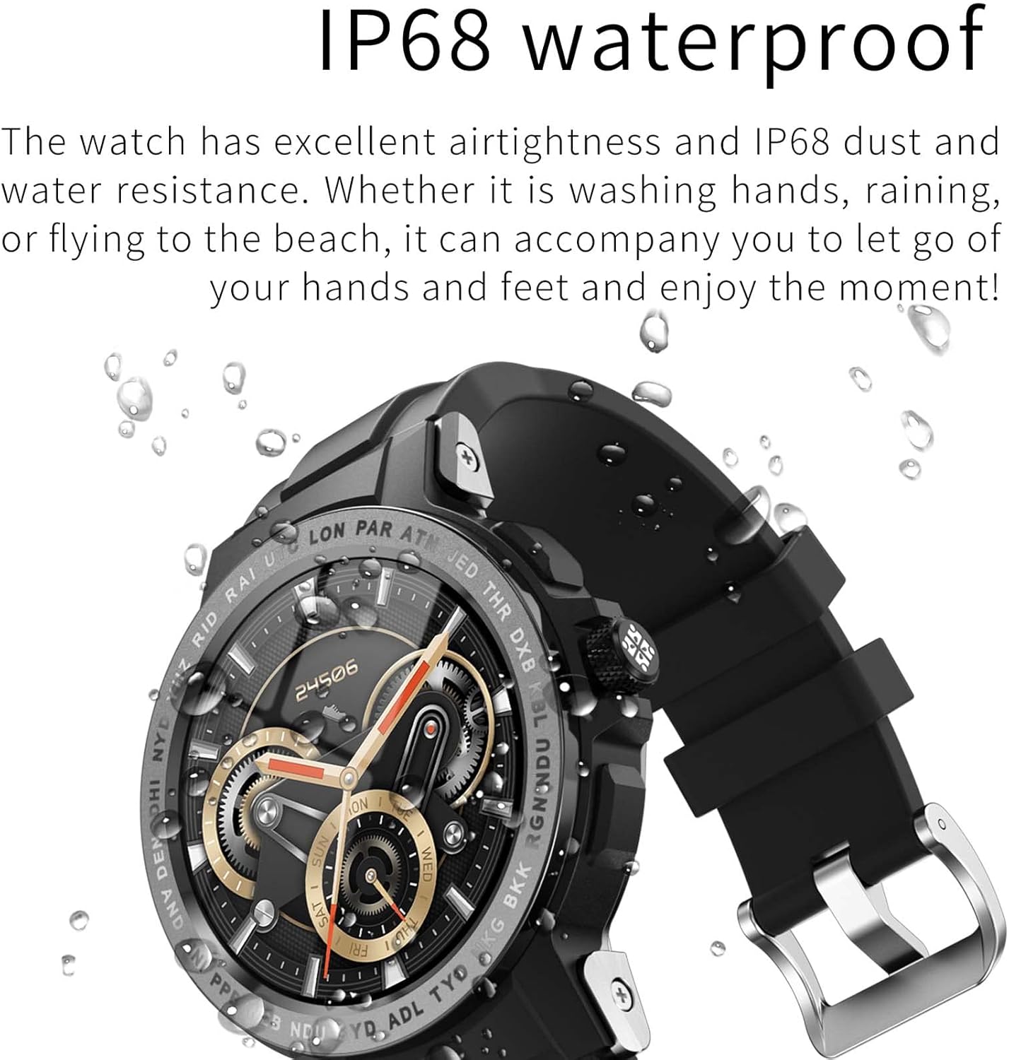 Smartwatch Uomo. Orologio Fitness Tracker 1,28 Pollici Hd Touch Screen.24 Modalità Sport Impermeabile. Elegante Smartwatch Con Rilevamento Della Frequenza Cardiaca Per Telefoni Ios e Android