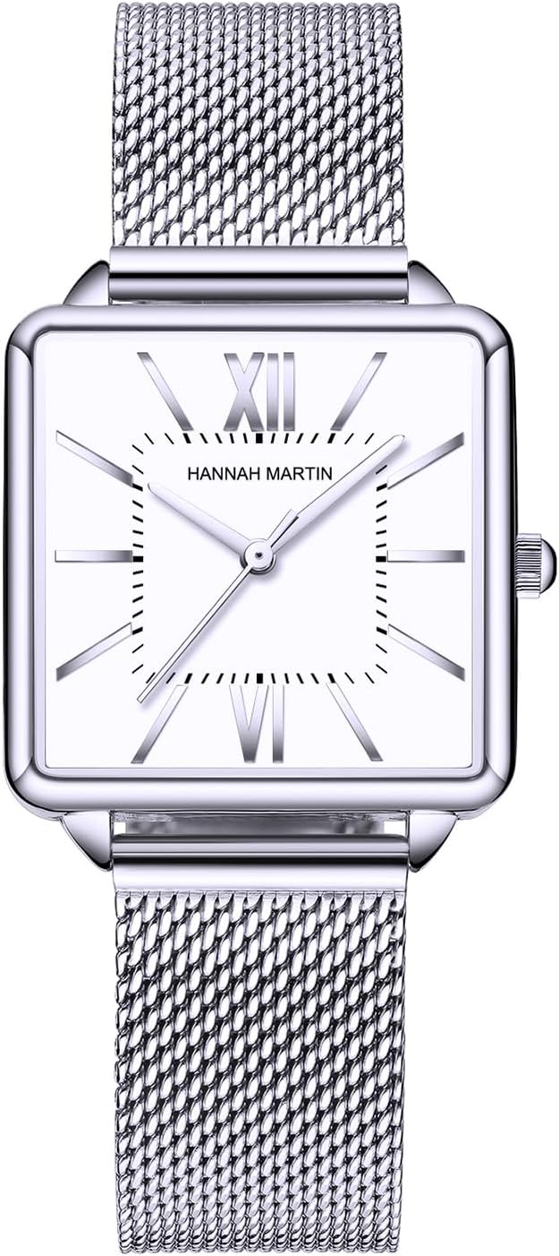 Gold Watches for Women Vintage Square Face Dainty Waterproof Quartz Watch Ladies Party Jewelry Bracelet with Stainless Steel Band