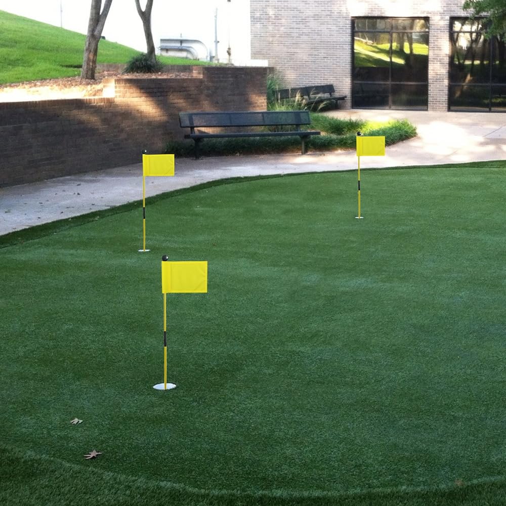 MiOYOOW – Juego de 6 banderas de golf – Banderas de repuesto para entrenamiento de campo de golf impermeable para patio trasero interior y exterior