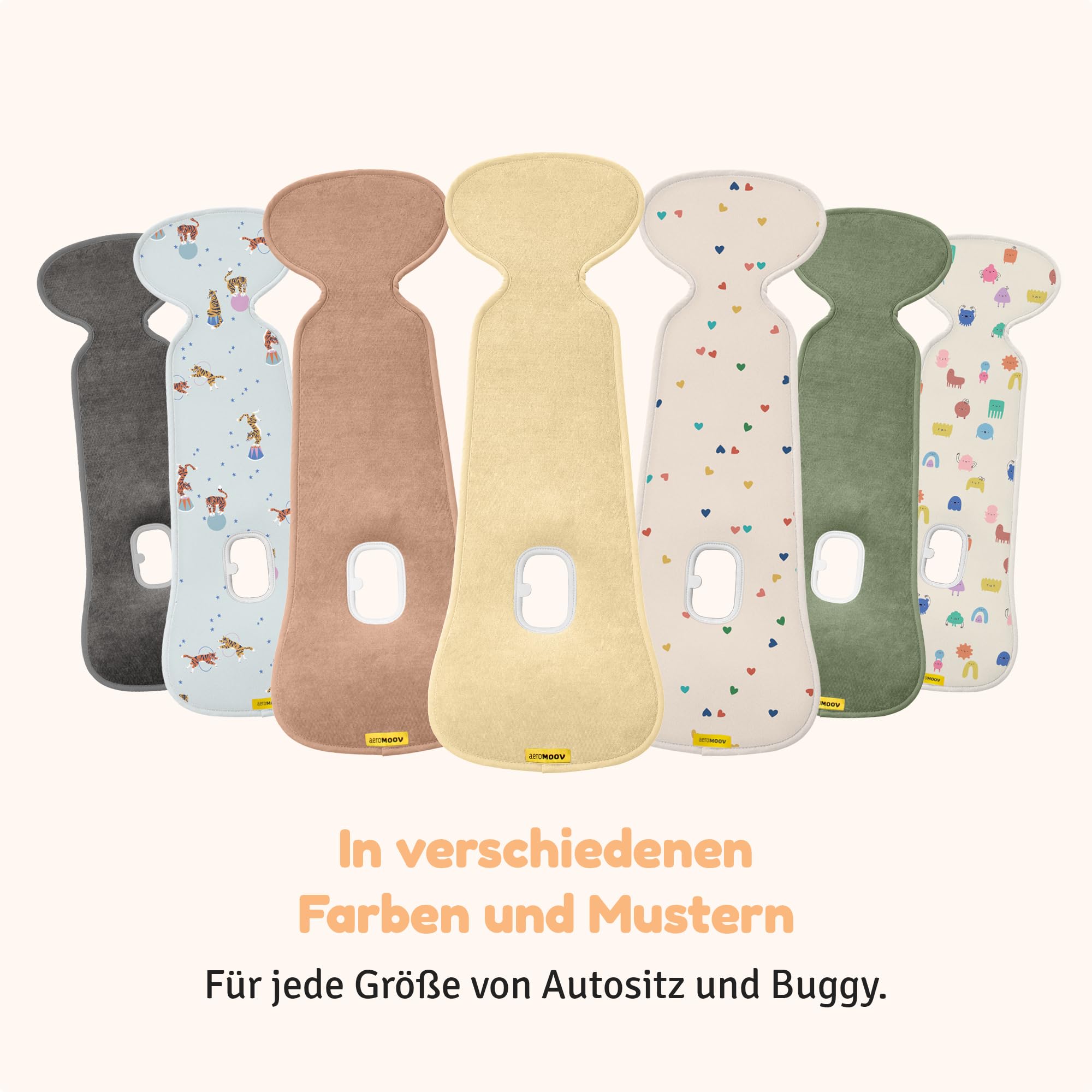Aeromoov Baby Sitzauflage Air Layer Einlage für Autositz Kinderwagen Gruppe 1 Antischwitz Sommerbezug Bio-Baumwolle Vanilla