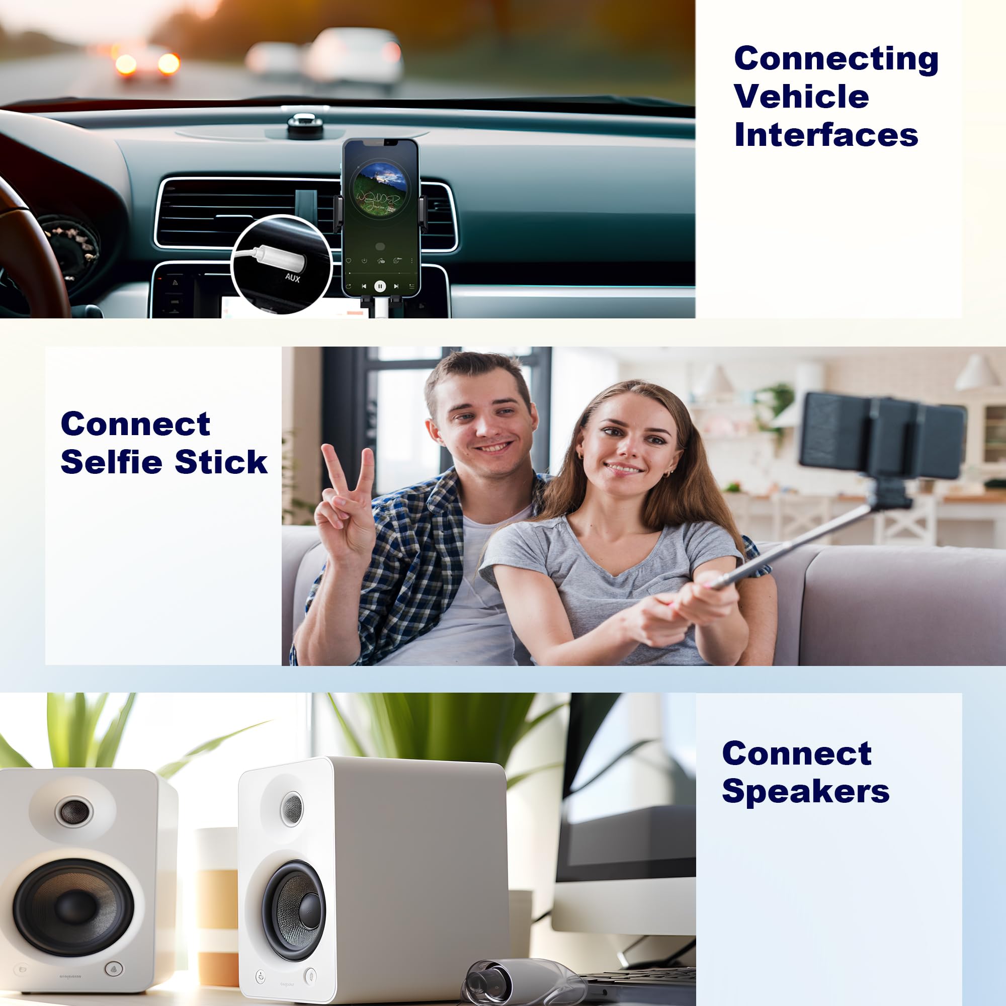 Adattatore da USB-C a jack per cuffie da 3,5 mm, cavo USB C a AUX audio, compatibile con iPhone 15 serie 16, iPad Pro, Galaxy S23/S22 Ultra (bianco, confezione da 20 pezzi)