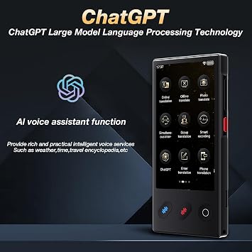 Language Translator Device 2025, AI & ChatGPT & No WiFi Needed, Real-Time Two Way Voice/Photo Translation, 148+ Languages Offline/Online, Portable for Business, Learning & Global Travel