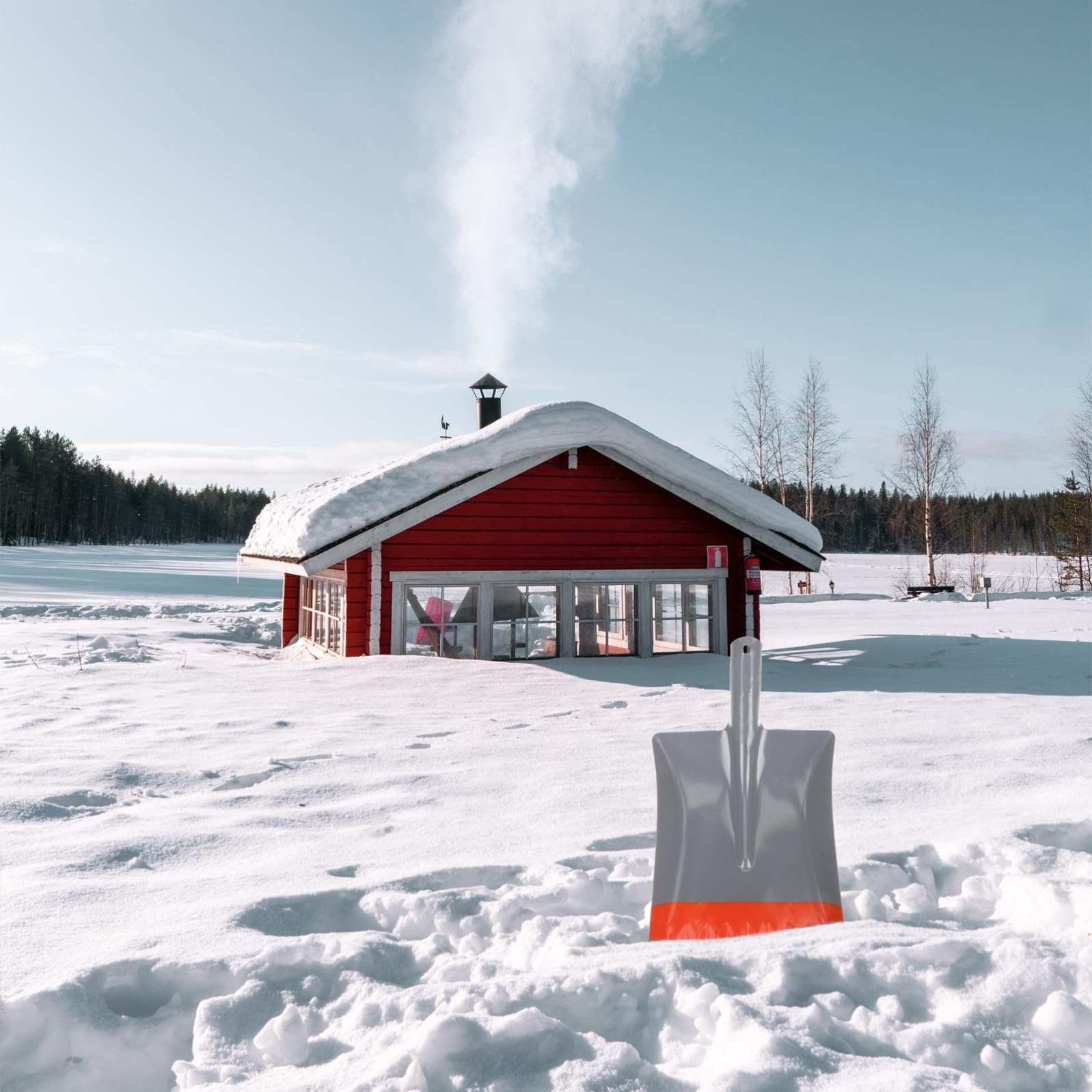 Lurrose Pala per Neve in Ferro Rinforzata per Rimozione Neve e Ghiaccio, Superficie Liscia, Forma Semplice, Strumento Efficiente per Auto e Esterni