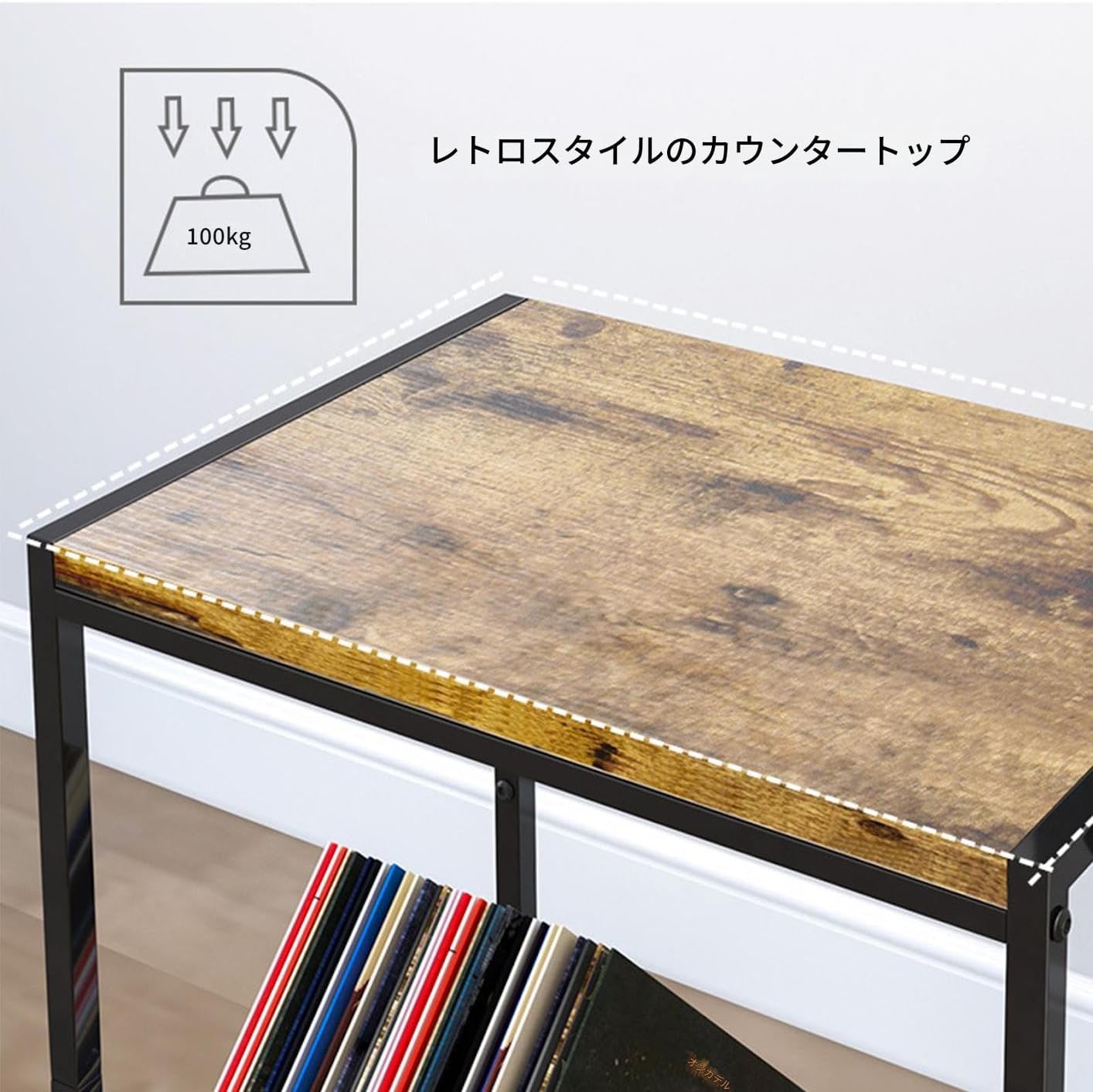 Record Rack - 二段式レコードマウント | リビング 寝室 スタジオのためのコンパクト収納スタンド コレクション整理