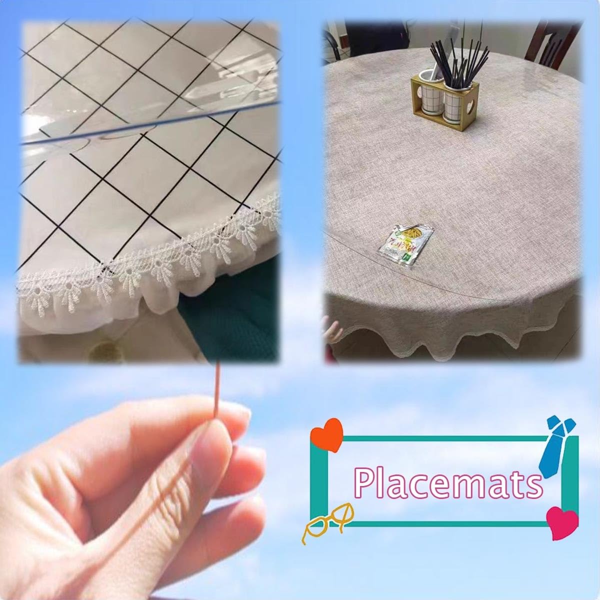 Sous-main Transparent De Ronds Tapis D'écriture De Imperméable Pour Bureau, Plaque Simple Format Conférence(120cm)