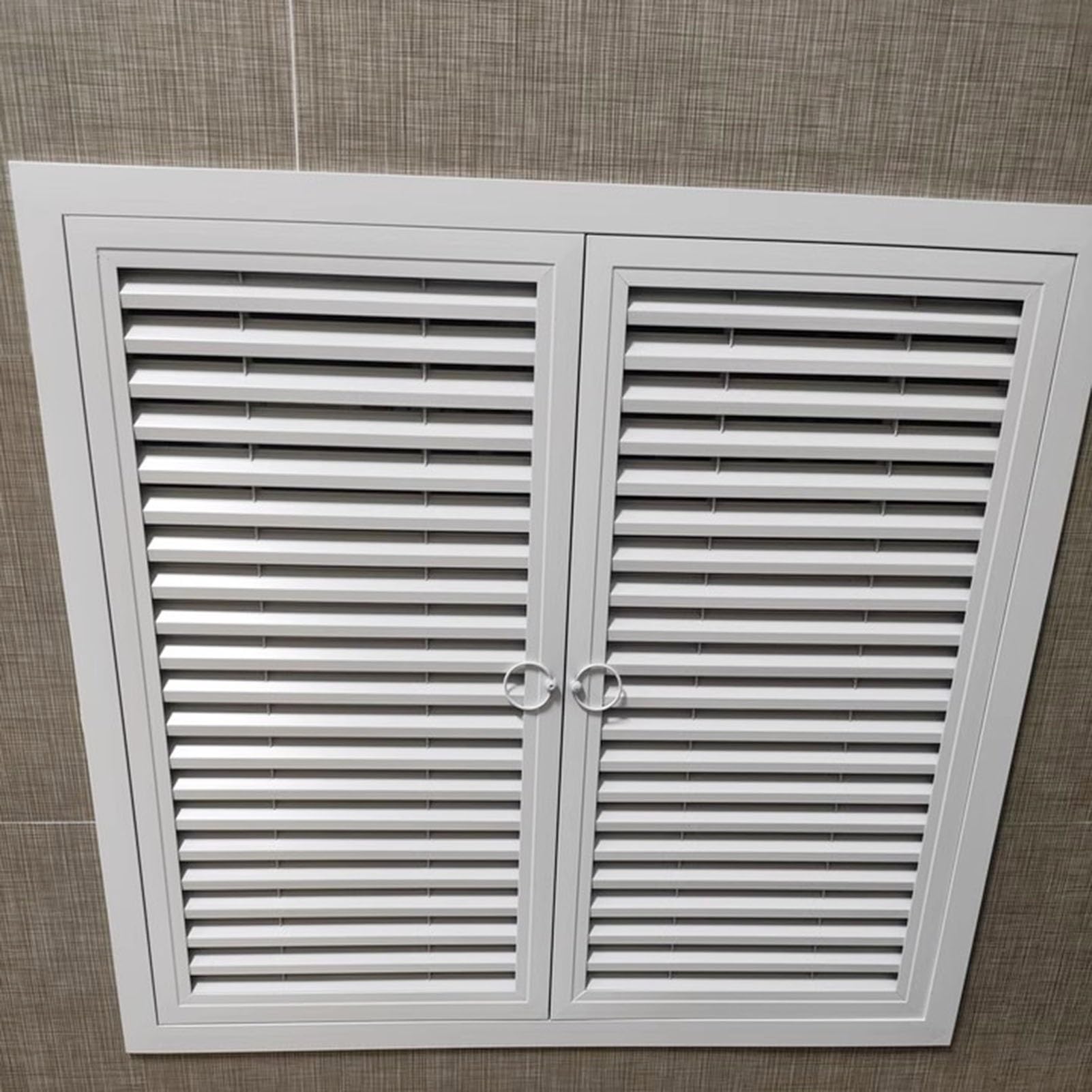 Panel de acceso de fontanería de aluminio, rejilla de ventilación de doble puerta para inspección de pared, 65 x 80 cm, ideal para acceso y mantenimiento ocultos de cables eléctricos