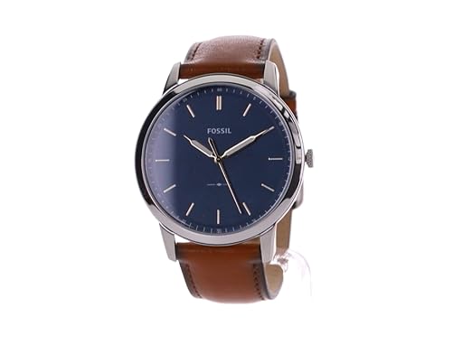 Fossil Men'S Blue Dial Leather Band 