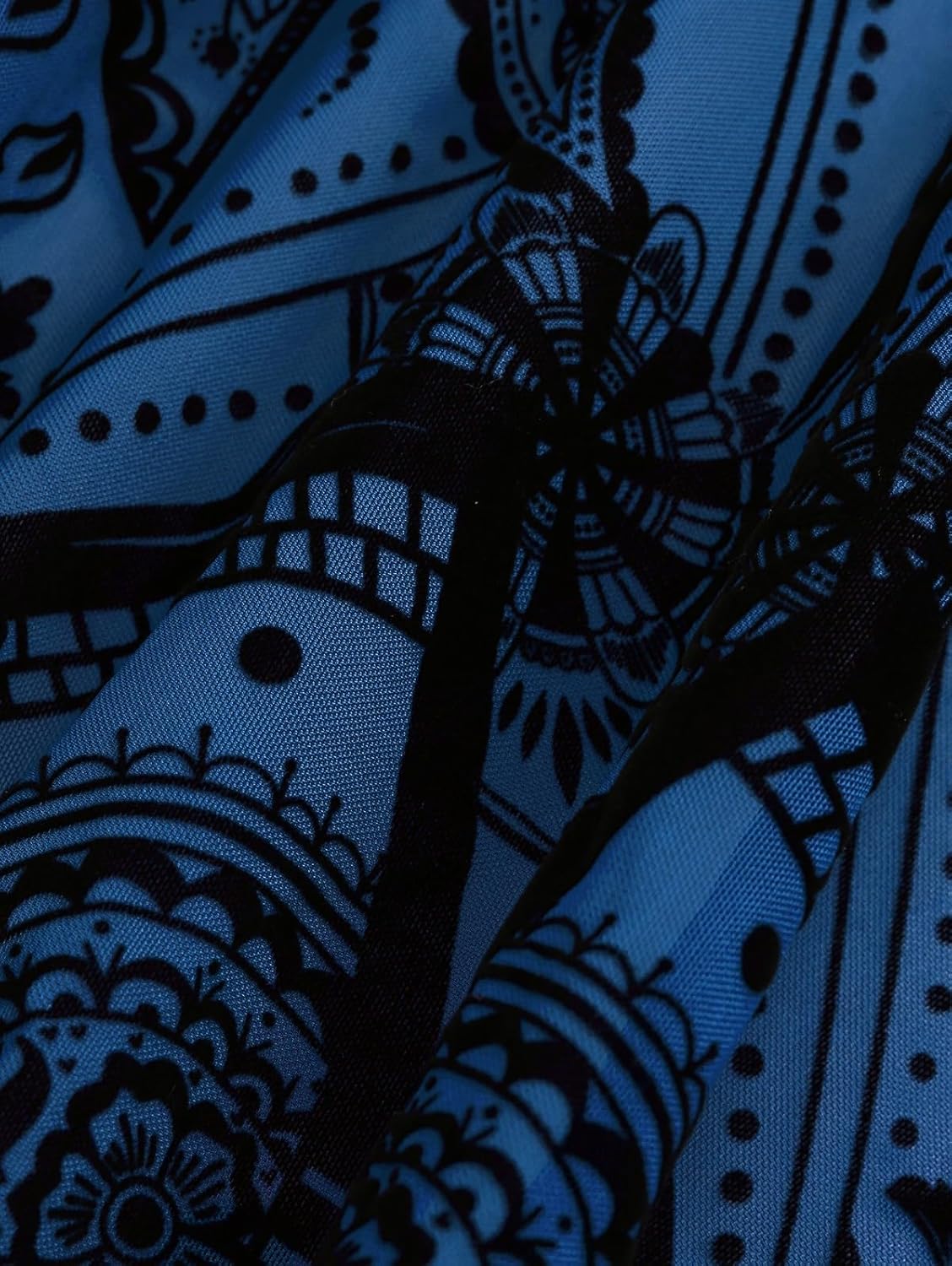 ROSE GAL Womens Plus Size Flocking Floral Figure Print Lace Up Ruched Ruffles Long Bell Sleeves Flowy 2 in 1 Top - Image 4