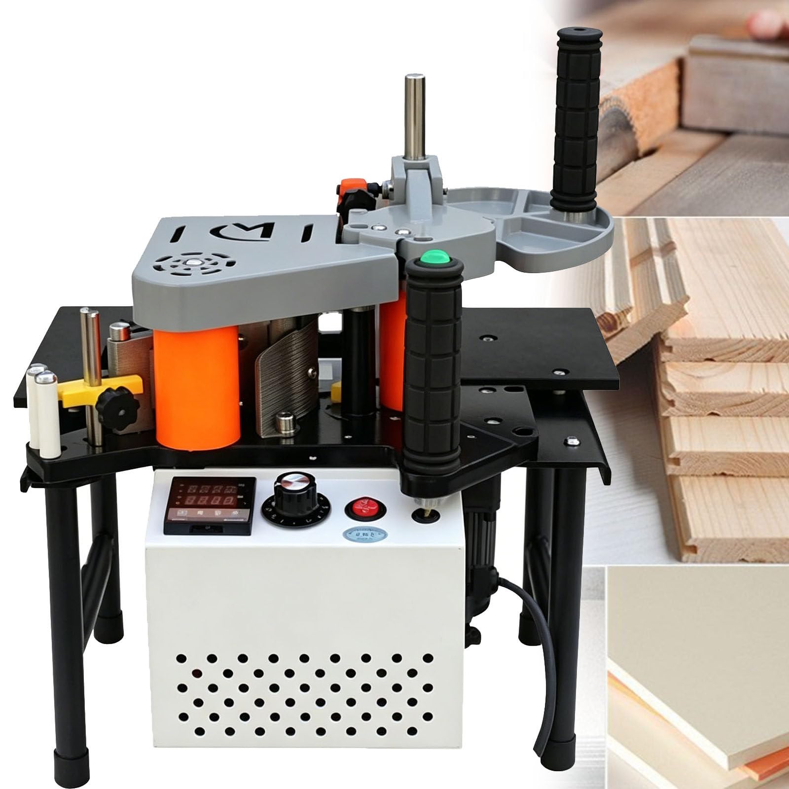 ylpddmm Edge Bander, Portable Woodworking Edge Bander Black