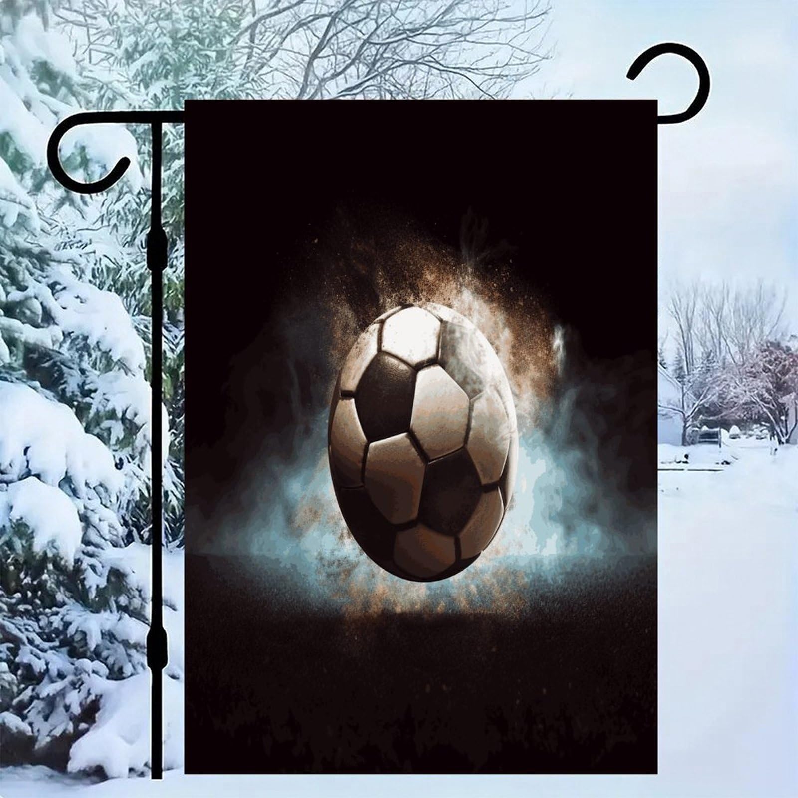 Bandera de fútbol de doble cara que no se desgasta por el sol en tu jardín