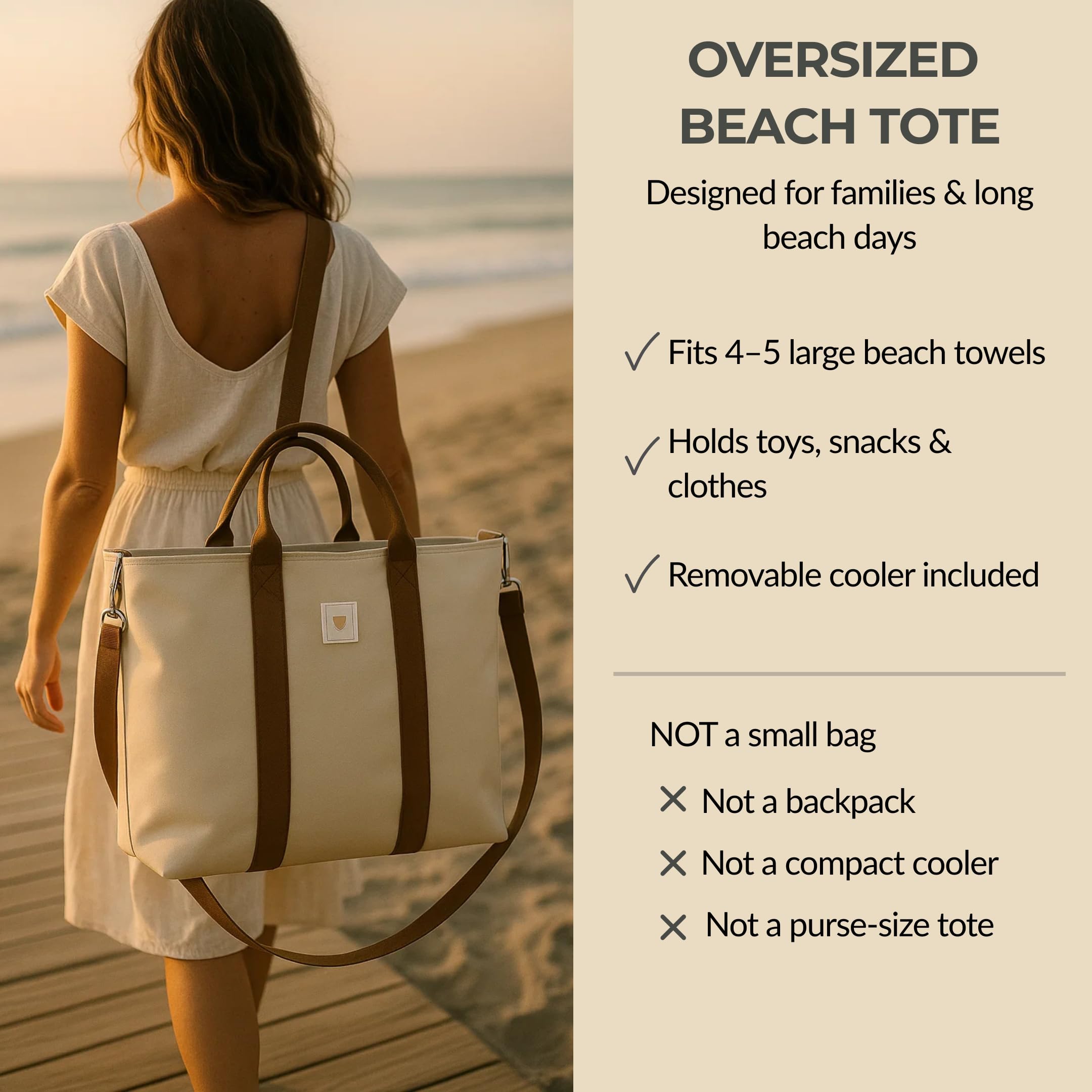 Amazon.com: Aukana 2-in-1 Oversized Beach Bag Tote with Removable