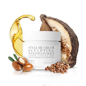VoCE Haircare Natural Styling Cream | Anti-Frizz, Weightless Hold | Shine Enhancing, Non-Toxic, Vegan Haircare for All Hair Types with Argan Oil, Baobab Extract, Brazil Nut Oil 2 oz | 57 ml
