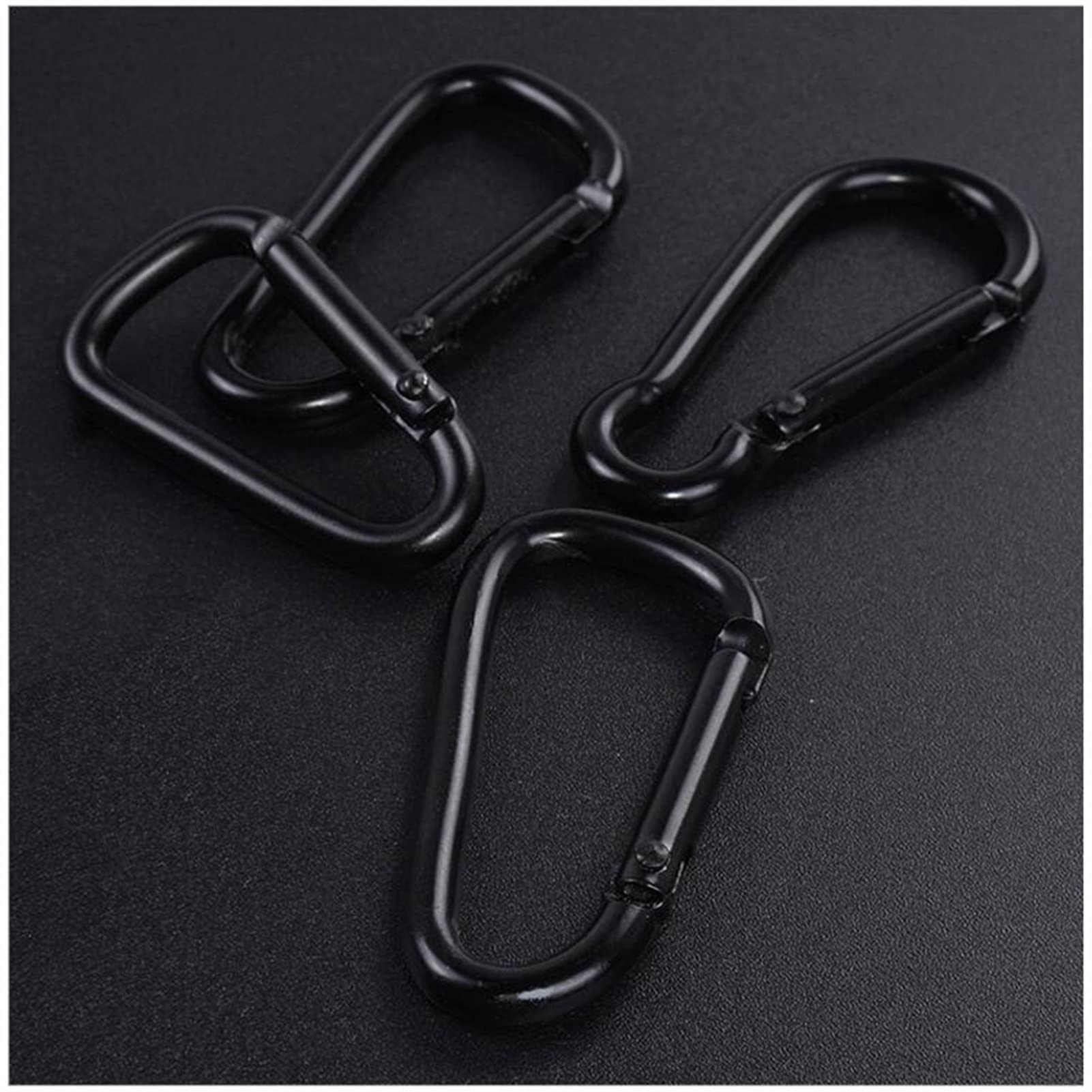 Karabińczyk, 5PCS Mini Karabinek Czarny D Kształt Klamra Aluminiowa Blokada Sprężyna Brelok Klips Na Zewnątrz Kemping Podróże(Gourd Shape)