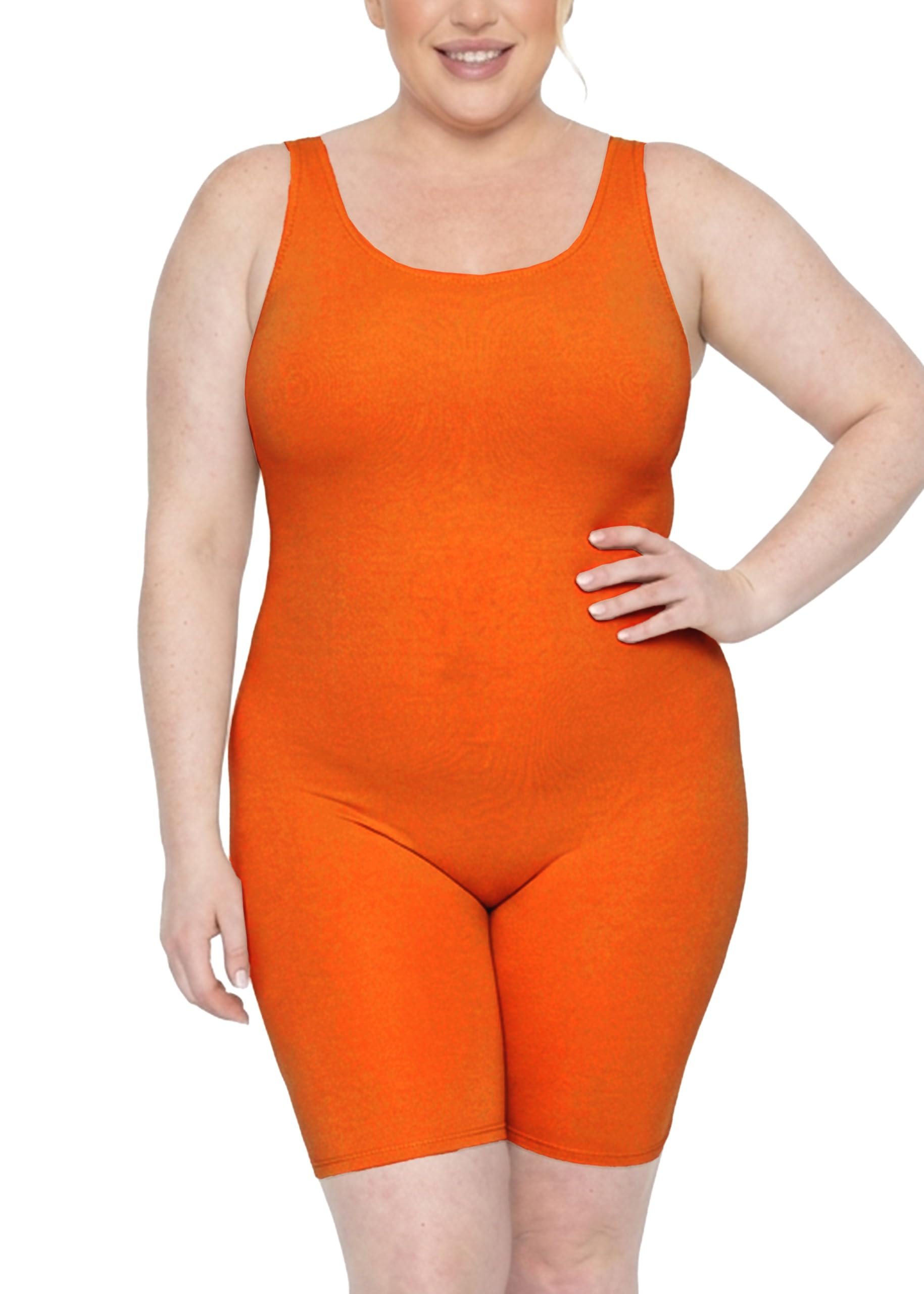 STRETCH IS COMFORT Womens Plus Size Tank Unitard Athletic Rompers For Women