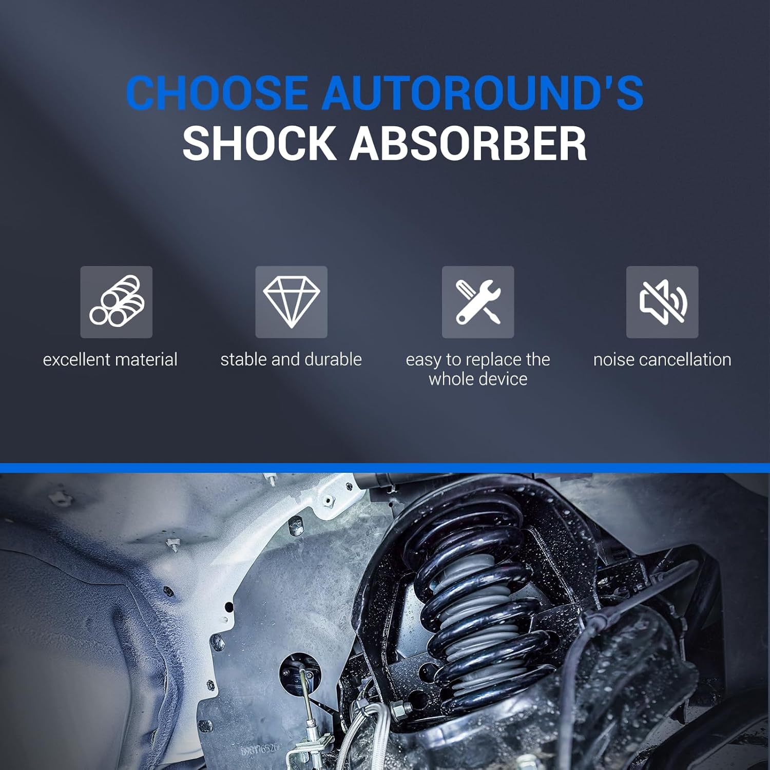 Autoround 171128L 171128R 37290 Complete Front&Rear Strut Shock Absorber Compatible for Dodge Grand Caravan 2008-2019, Chrysler Town & Country 2008-2016, Left&Right Struts with Coil Spring Assembly