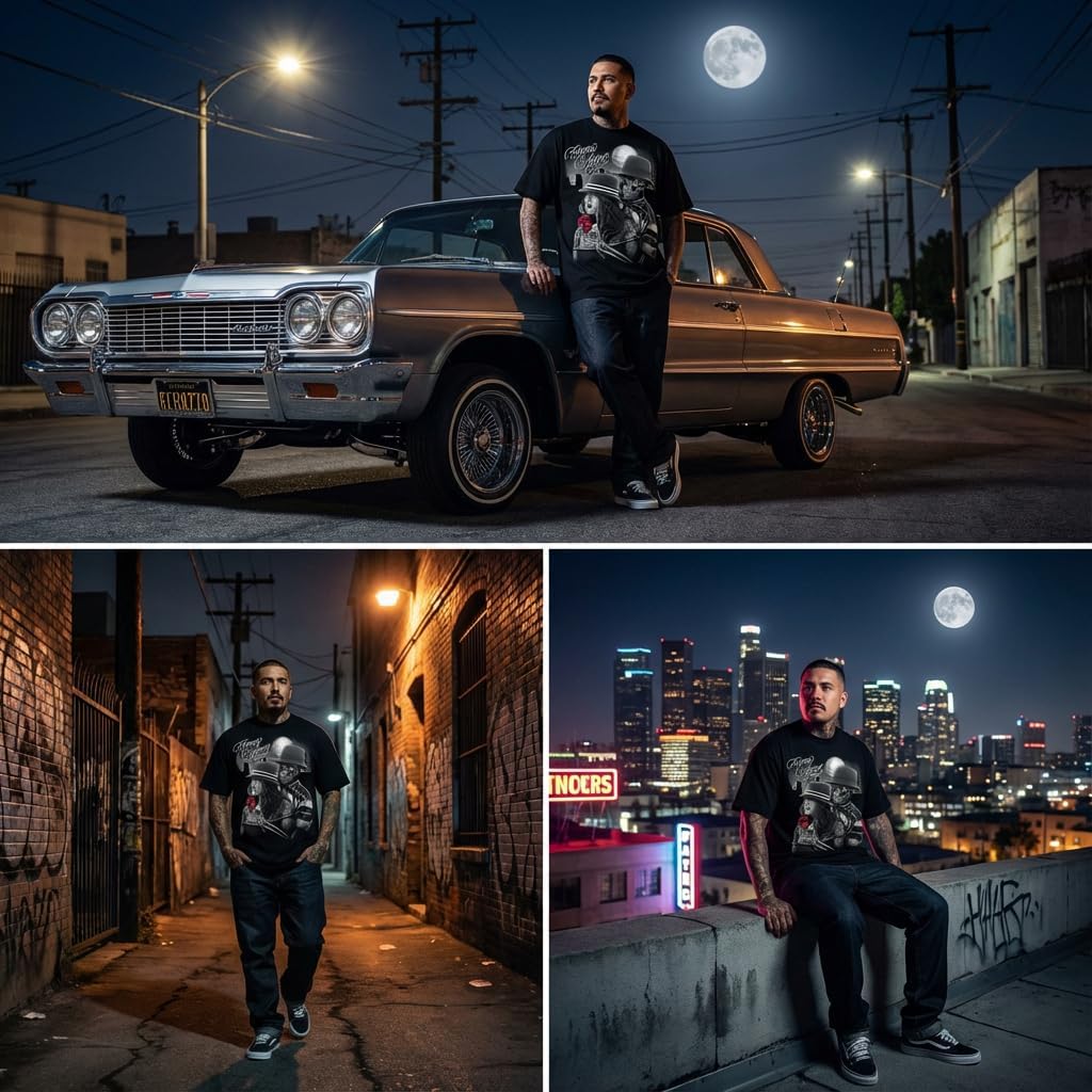 Firme Amor Chicano Style Urban Romance Skeleton Art Lowrider Culture Shirt