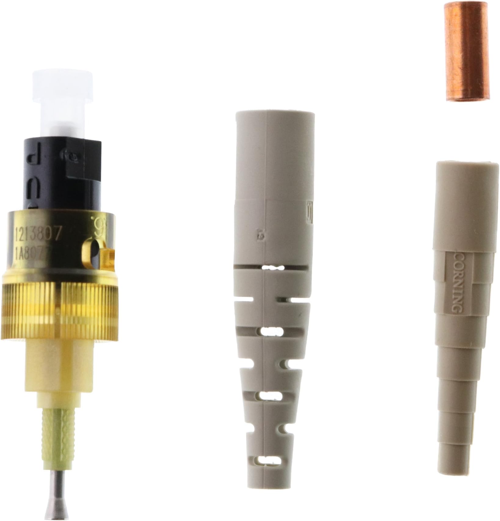 - CORNING 95-000-50 62.5 M MULTIMODE (OM1), Amber HOUSING, Beige Boot, Ceramic Ferrule, Logo, Single Pack, ST Compatible, UNICAM Standard-Performance Connector