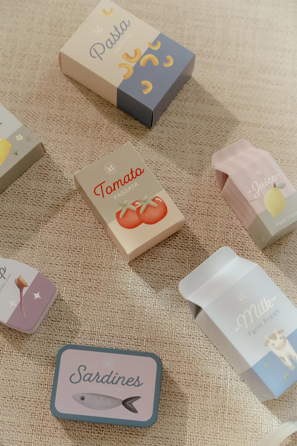Little Dutch Einkaufswagen inkl. Einkaufstasche und Lebensmitteln aus Holz für Kinder - Mint