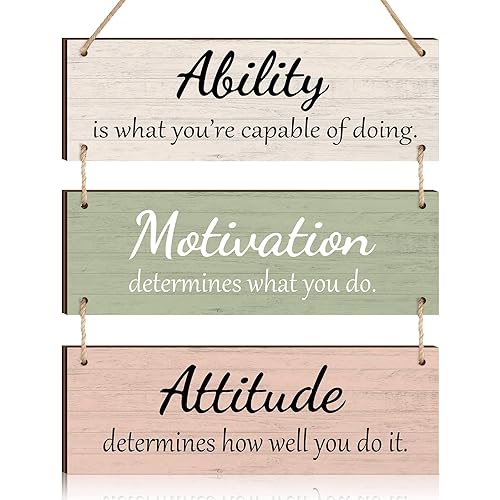 Jetec Office Wall Decor Inspirational Motivational Plaques with Sayings Rustic