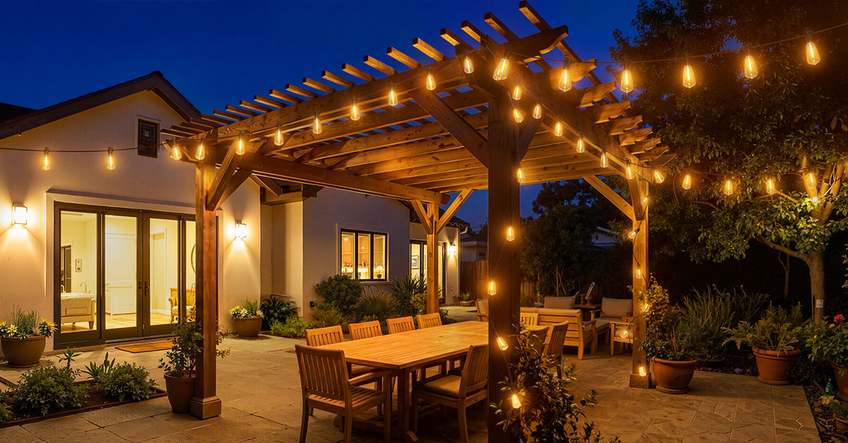 Brightown 52FT Solar String Lights Outdoor Waterproof, Patio
