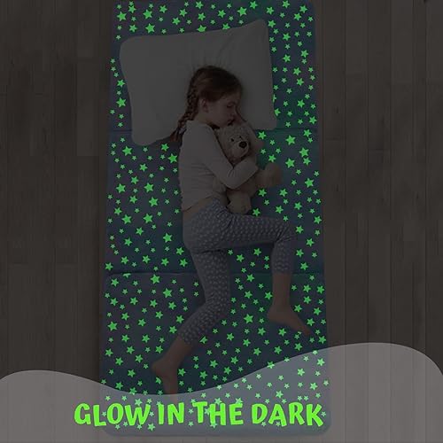 Miniatura 5 de MeMoreCool Colchón plegable para niños, tapete para siesta de 57 x 22 pulgadas para dormir y guardería, colchón portátil de tres pliegues para futón