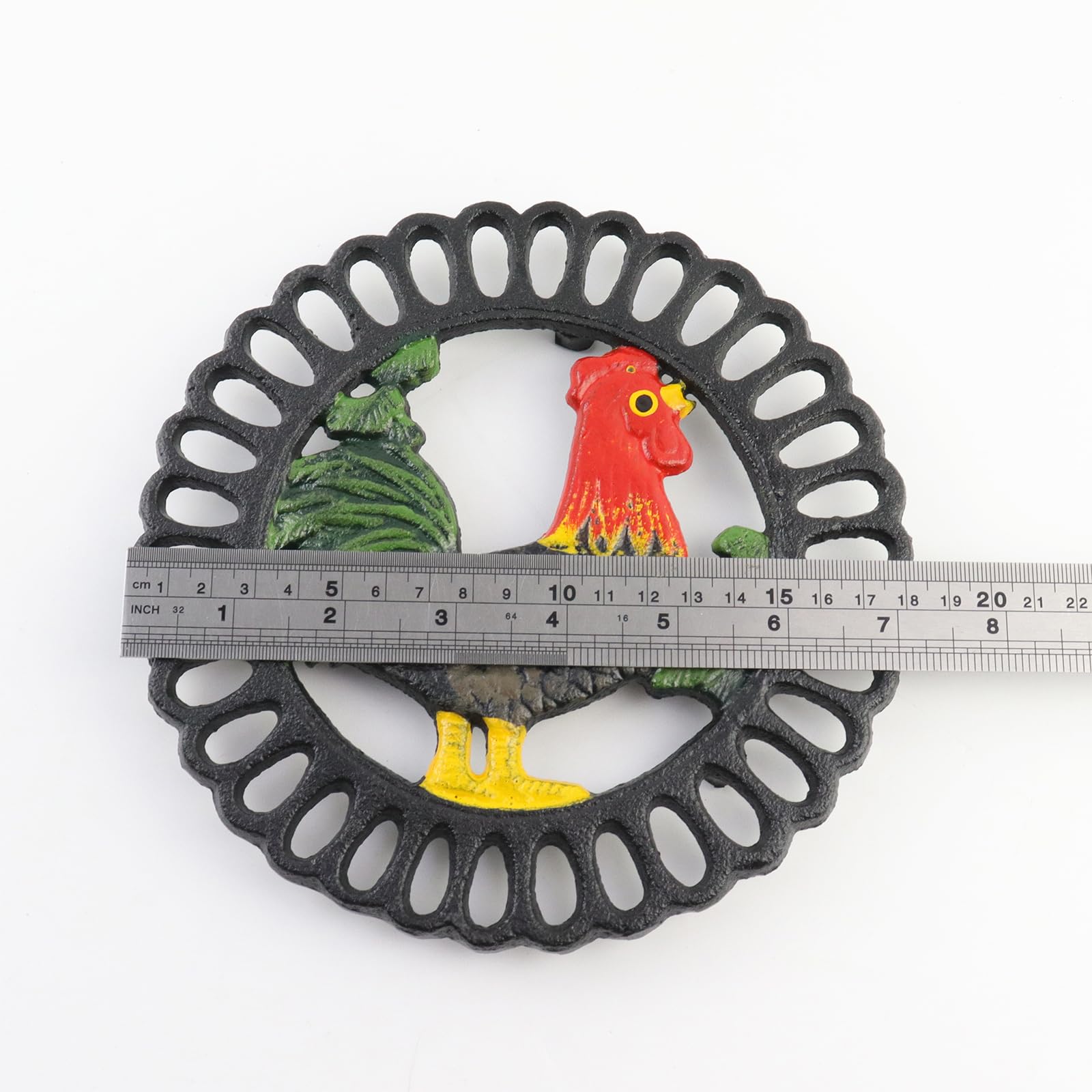 Dessous de plat rond en fonte pour casseroles chaudes, 18,3 cm