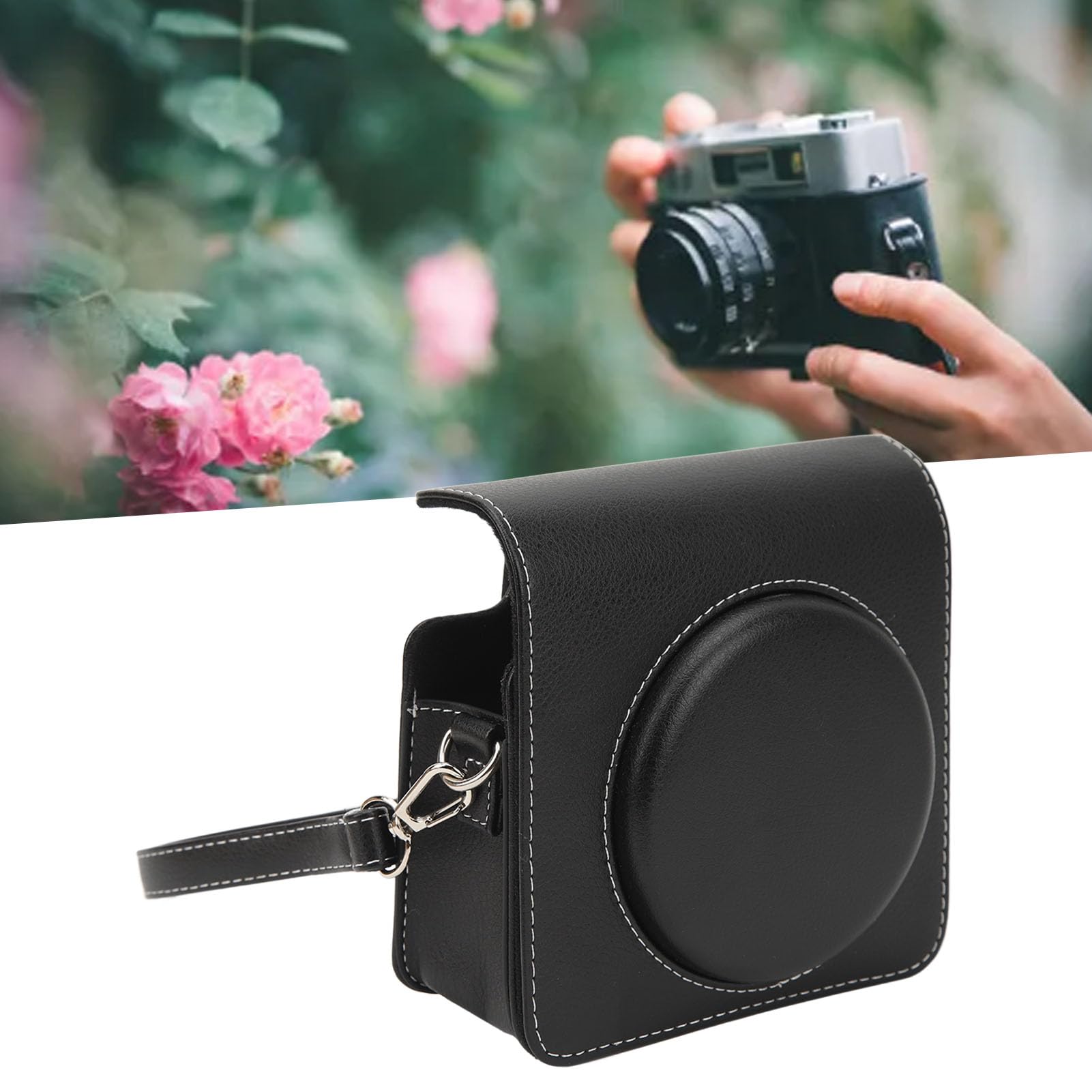 Custodia In Pelle PU Per Fotocamera Istantanea Square SQ40 - Borsa Protettiva Con Tracolla Regolabile E Uscita Foto - 2