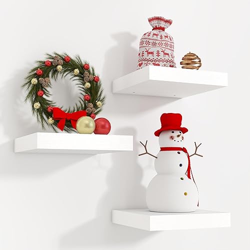 Estantes flotantes cuadrados para pared de 8 pulgadas de ancho x 8 pulgadas de profundidad x 1.2 pulgadas de alto, pequeños estantes de pared de