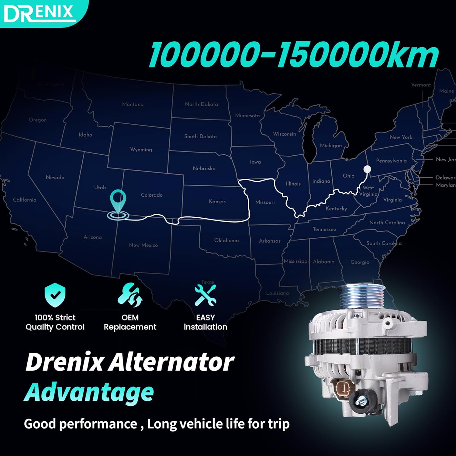 Upgraded High Output Alternator For/Honda Civic 2006 2007 2008 2009 2010 2011 L4 1.8L, 80A 12V CW 7-Groove Pulley 31100RNAA01 11176 31100-RNA-A01