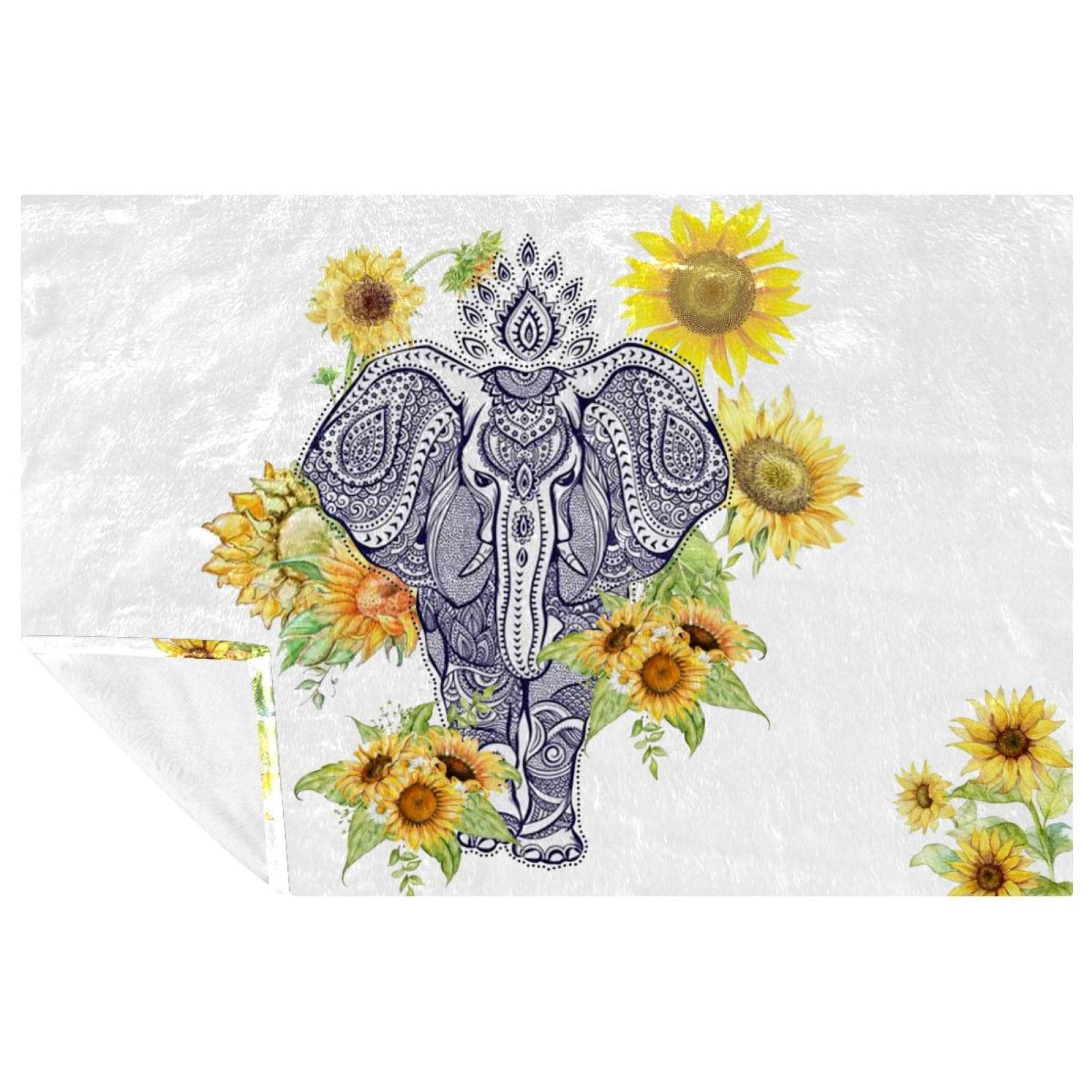 Couverture douce mandala 150x100 cm pour pique-nique et camping chic