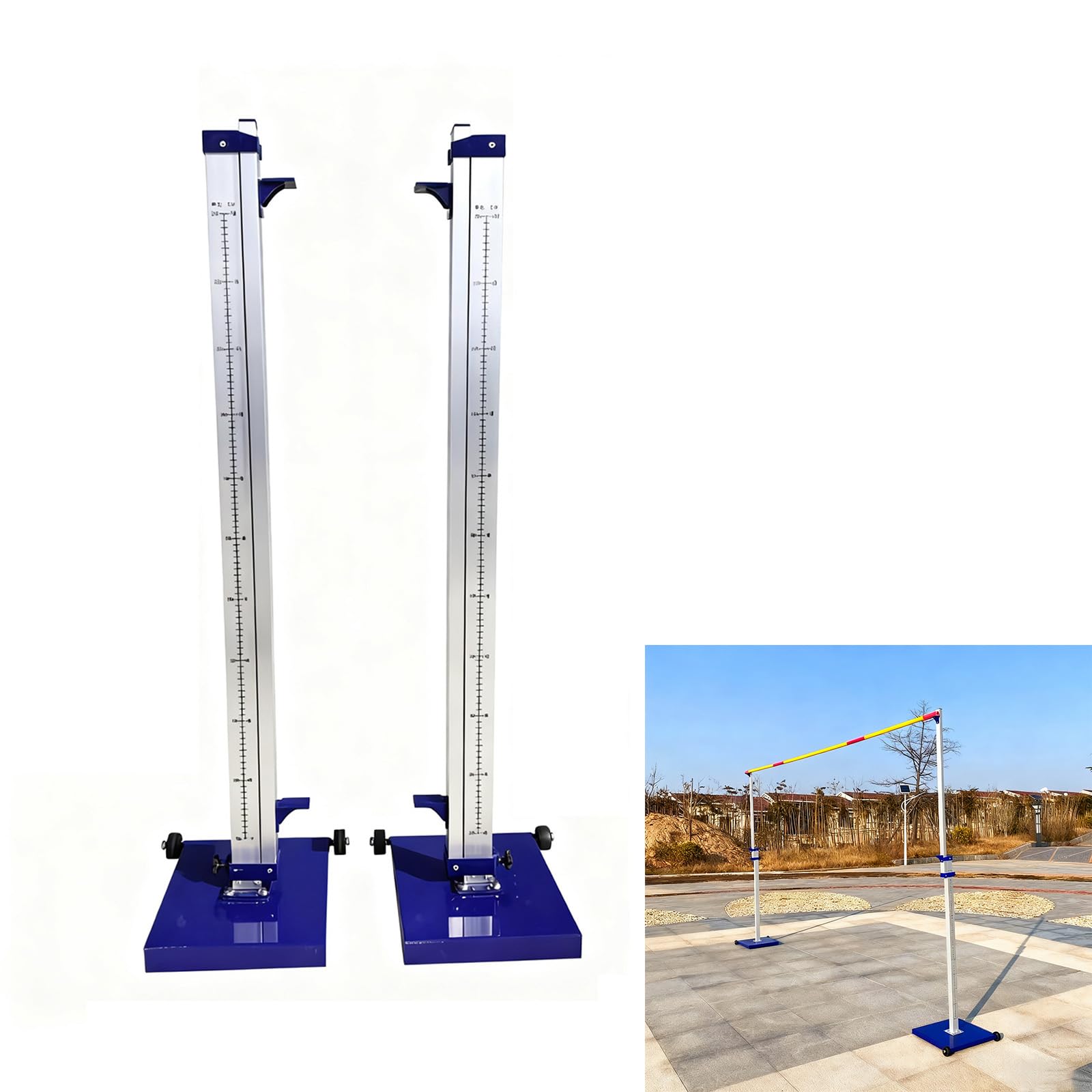High Jump Training Equipment, Adjustable Height Moveable Stand for Track & Field Competition, Professional Jump Tester with Stable Base