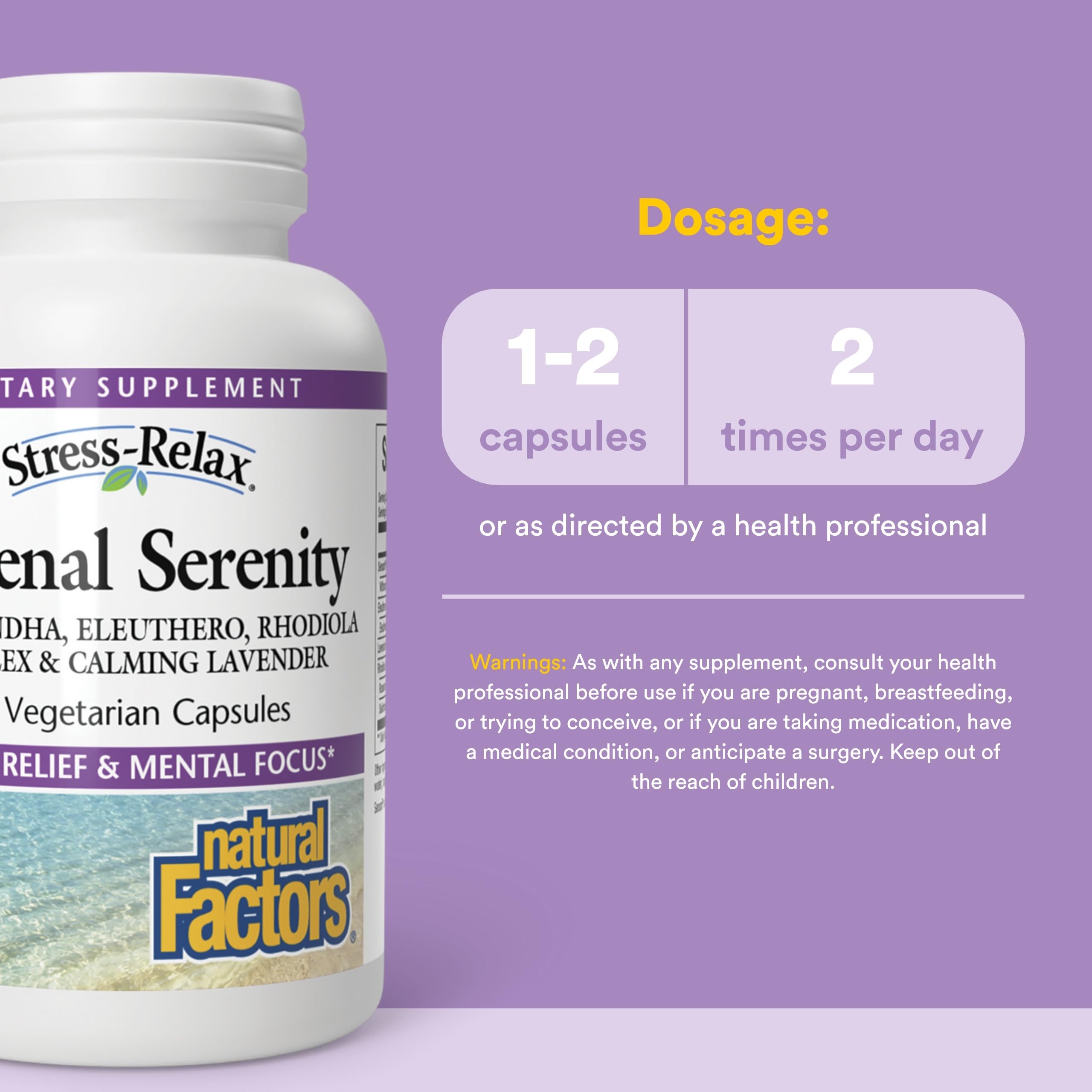 Natural Factors STRESS-RELAX® Adrenal Serenity, 60 Capsules — Amazon image 3
