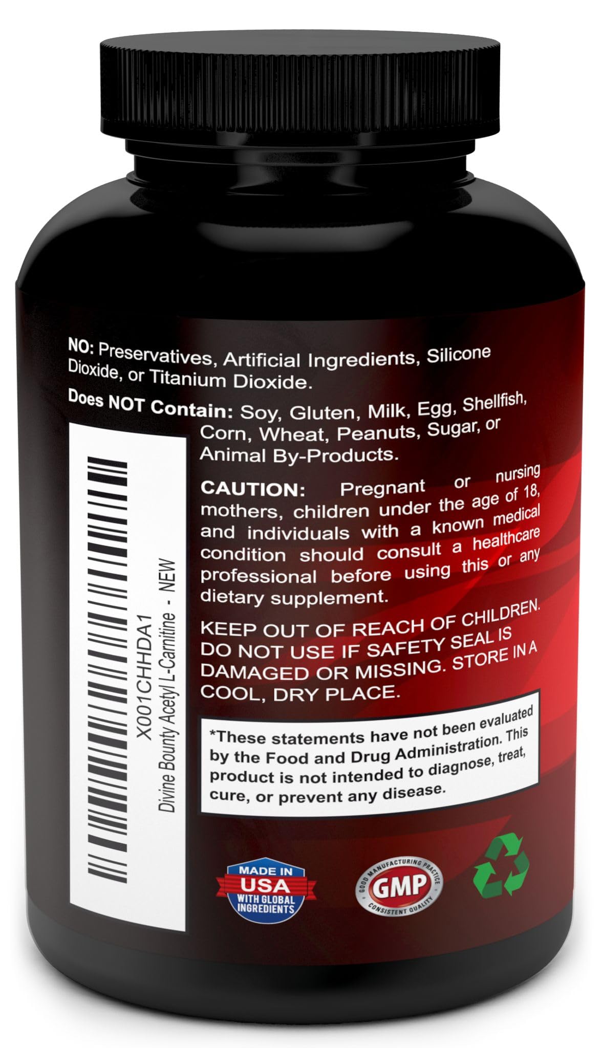 Divine Bounty Acetyl L-Carnitine 1200mg, L Carnitine Supplement, 120 Caps — Amazon image 3