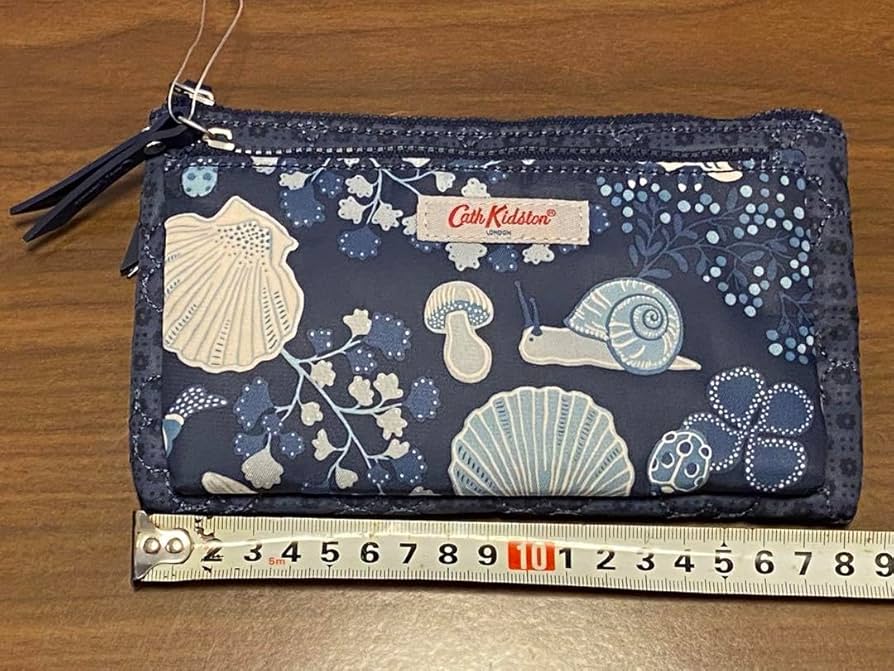 スマホも通帳も入前面クリア　ダブルファスナーポーチ　キャスキッドソンハンドメイド スマホも通帳も入前面クリア ダブルファスナーポーチ キャス