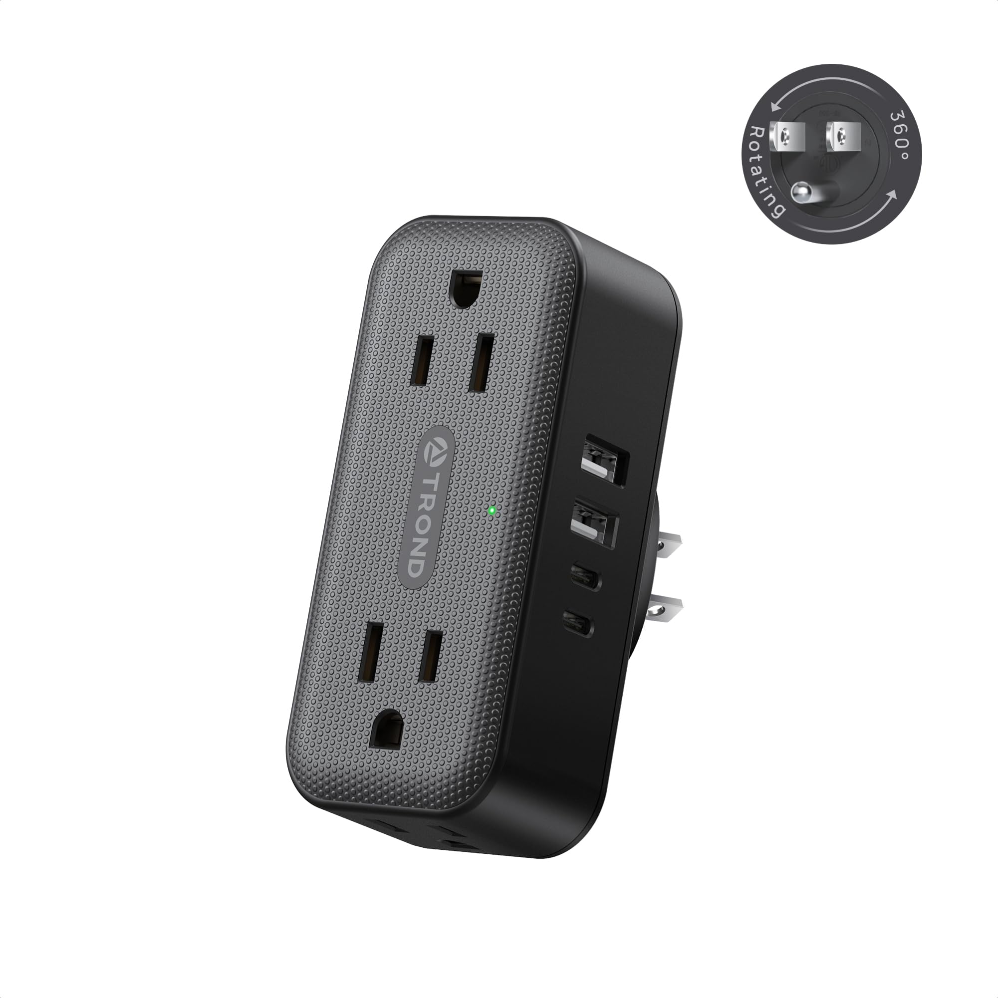 TROND Rotating Surge Protector - 4 Outlet Extender -11 TROND Rotating Surge Protector - 4 Outlet Extender -11