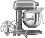 KitchenAid Robot Pâtissier Professionnel 6.6L Relevage Bol, Engrenages Tout Métal, 11 Vitesses, Démarrage Progressif, Protection Surchauffe, Argent Contour - 1