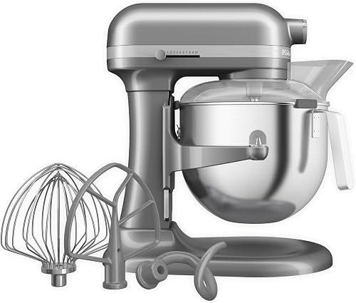 KitchenAid Robot Pâtissier Professionnel 6.6L Relevage Bol, Engrenages Tout Métal, 11 Vitesses, Démarrage Progressif, Protection Surchauffe, Argent Contour - 1