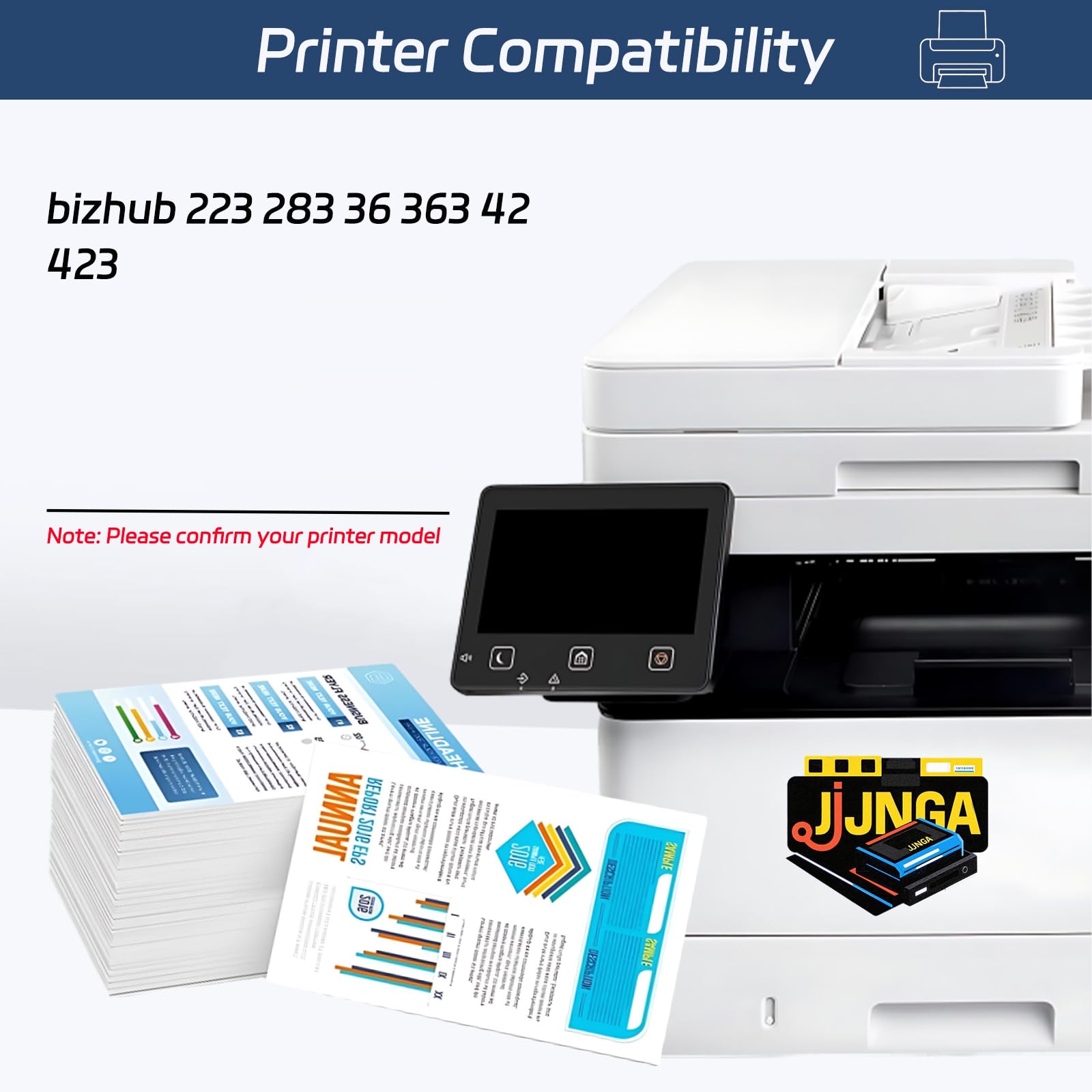 JJNGA DV-411 Developer Unit is Compatible for Konica Minolta bizhub 223 283 36 363 42 423 Printers, with a Capacity of 80000 Pages and a Very Good Printing Experience (2-Pack Black)