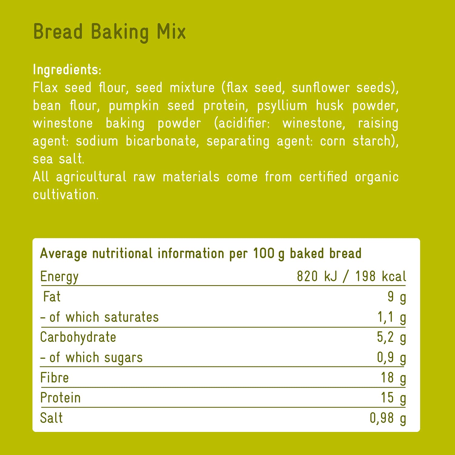 Buy Lizza Low Carb Bread Baking Mix 1kg 89 Less Carbs Organic, GlutenFree, Vegan Keto