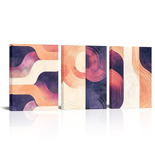 xiysien Abstract Canvas Wall Art Modern Colorful Abstract Wall Decor Abstract Canvas Painting Artwork Wooden Framed Ready to Hang for Office Living Room Bedroom 12''x16''x3PCS